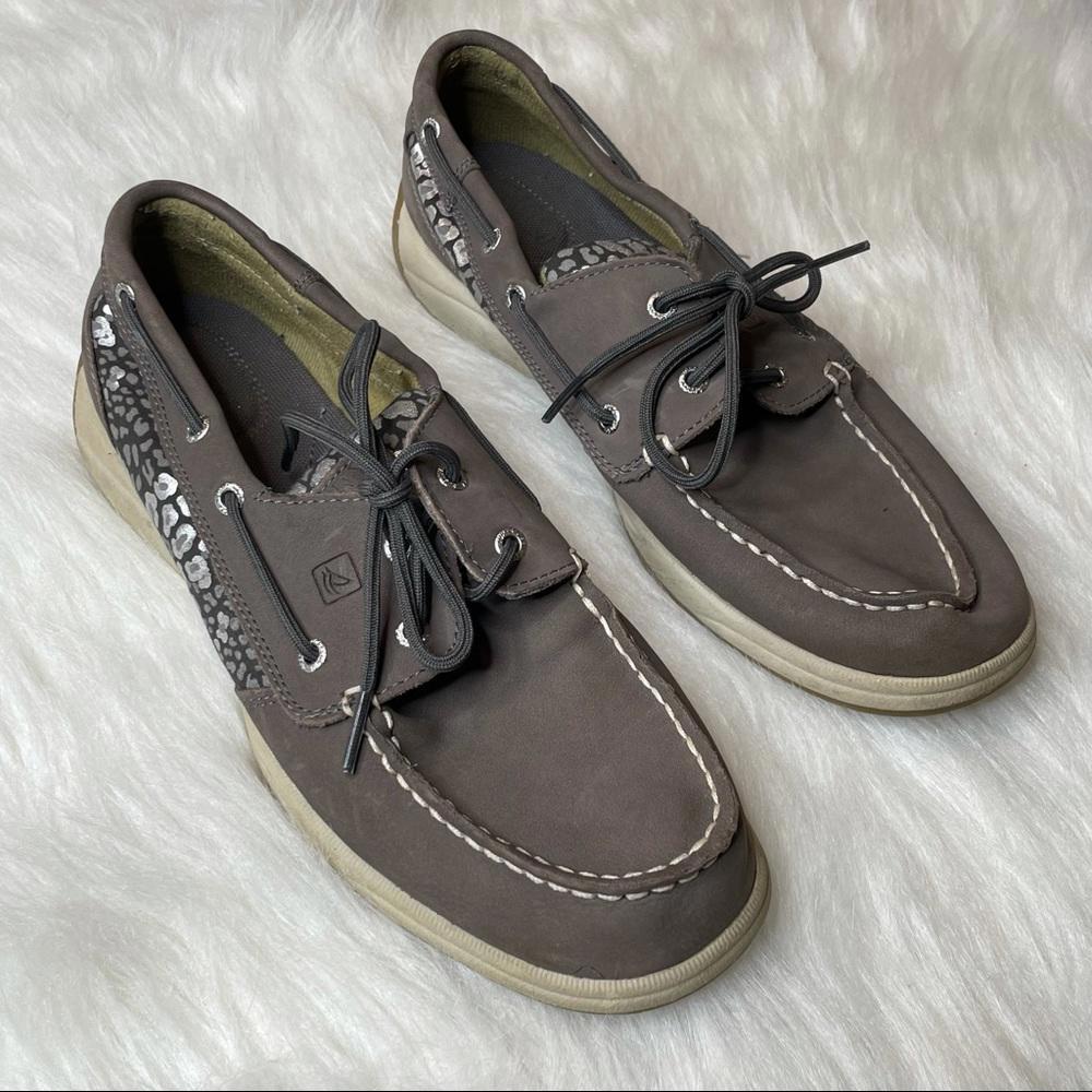 Sperry shoes size 10 Gray Brown Casual leopard print